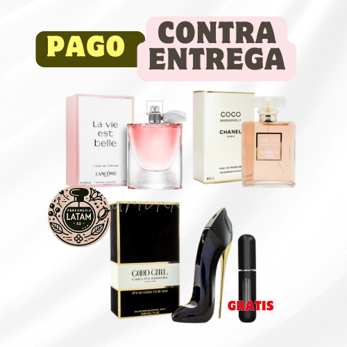 Kit 3 perfumes importados - Vida Bella + Good Girl + Coco Chanel